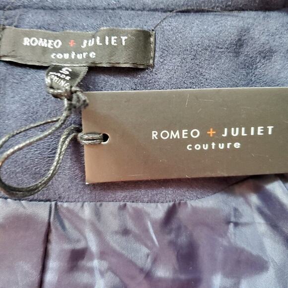 NWT Romeo & Juliet Couture Navy Faux Suede Jacket Size Small - Picture 5 of 7